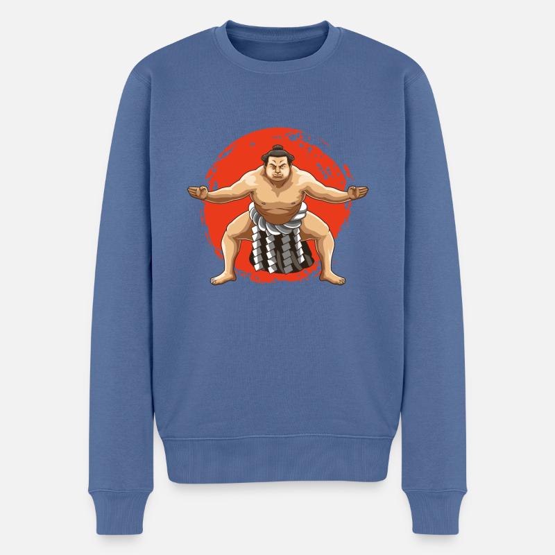 Sumo Ringen Japan Shinto - Männer Premium Bio Pullover - Taubenblau