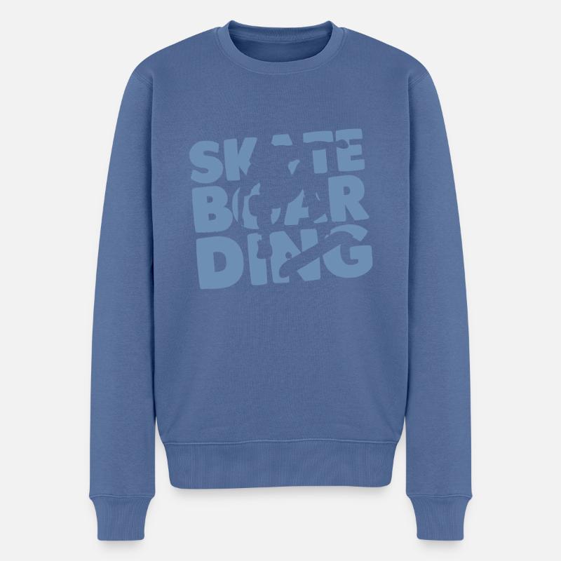 Skateboard Skateboarder - Pull Premium bio Homme - bleu pigeon