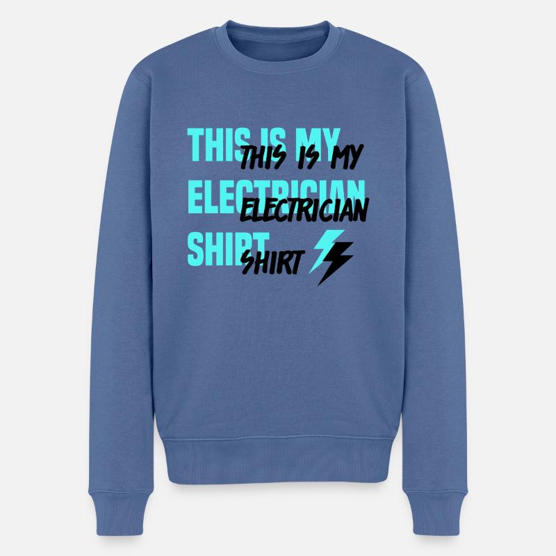 Electro Lustiges Zitat Spannungselektriker - Männer Premium Bio Pullover - Taubenblau