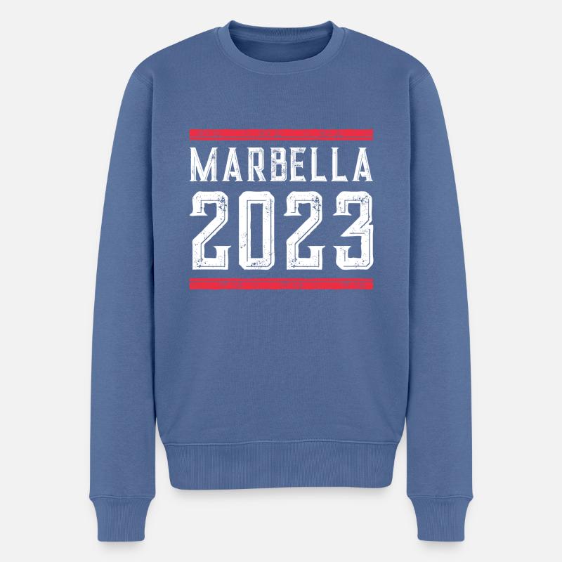 Marbella 2023 - Pull Premium bio Homme - bleu pigeon