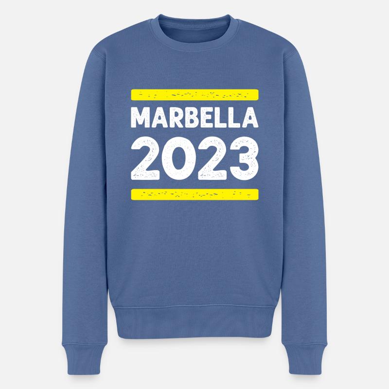 Marbella 2023 - Pull Premium bio Homme - bleu pigeon