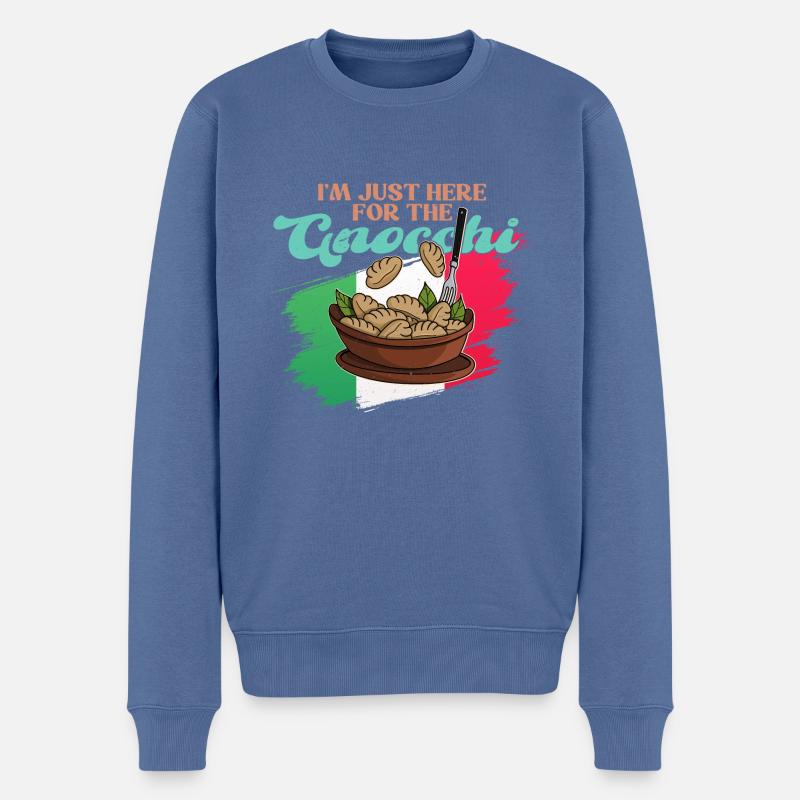 Gnocchi Teig Gericht Pasta Italien Küche Koch - Männer Premium Bio Pullover - Taubenblau