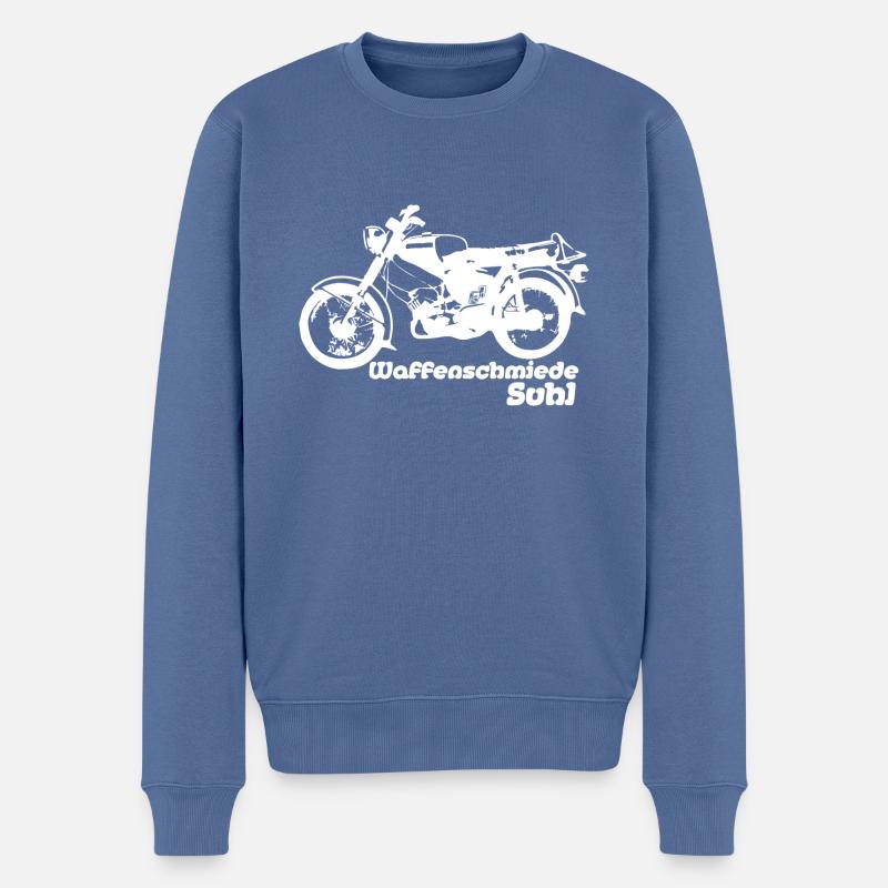 Simson S50 Waffenschmiede - Männer Premium Bio Pullover - Taubenblau