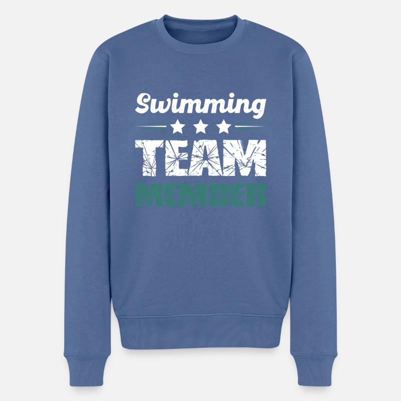 Swimming Team - Männer Premium Bio Pullover - Taubenblau
