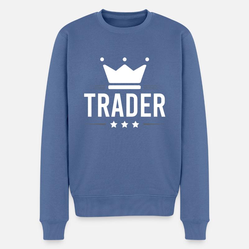 Trader Beruf - Männer Premium Bio Pullover - Taubenblau