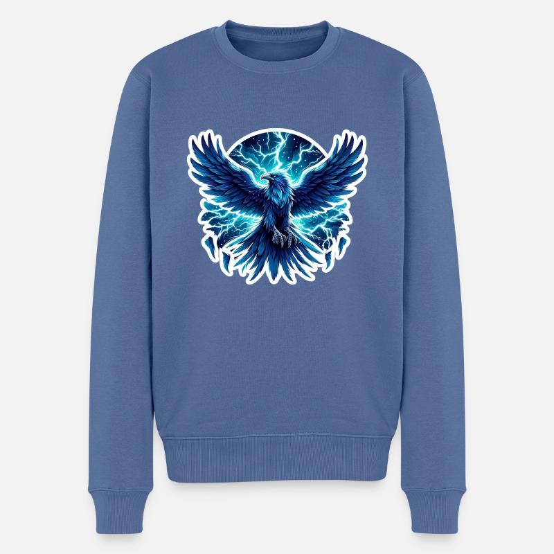 Rabe Odin Wikinger Walhalla Donner Blitz Nordisch - Männer Premium Bio Pullover - Taubenblau