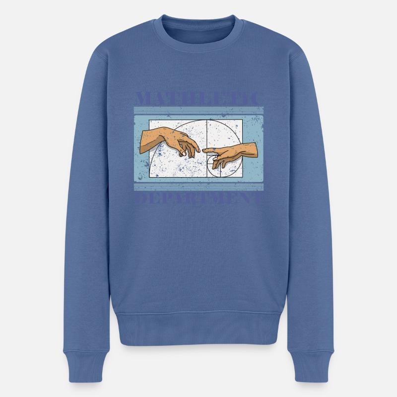 Fibonacci Kunst Geometrie Spirale Schüler - Männer Premium Bio Pullover - Taubenblau