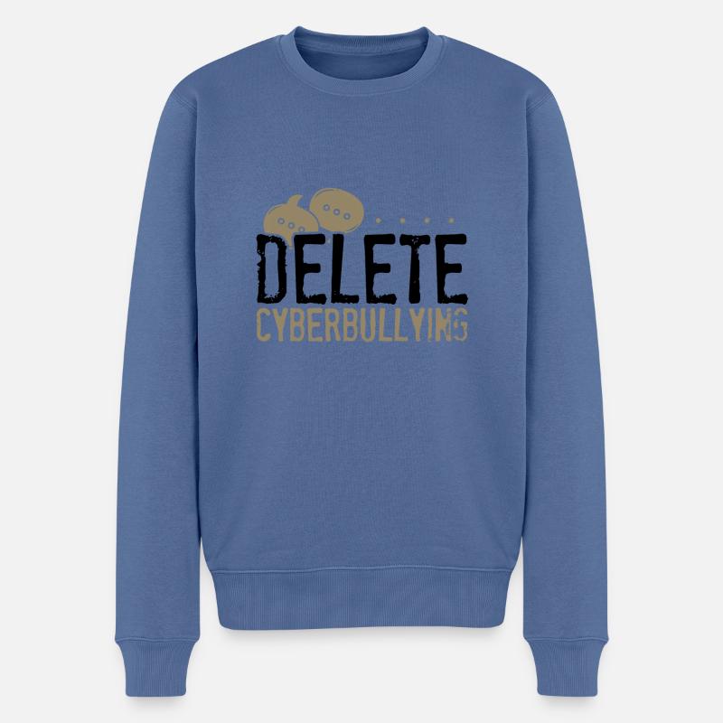 Anti-Mobbing-Geschenke Löschen Sie Cybermobbing-Geschenke - Männer Premium Bio Pullover - Taubenblau