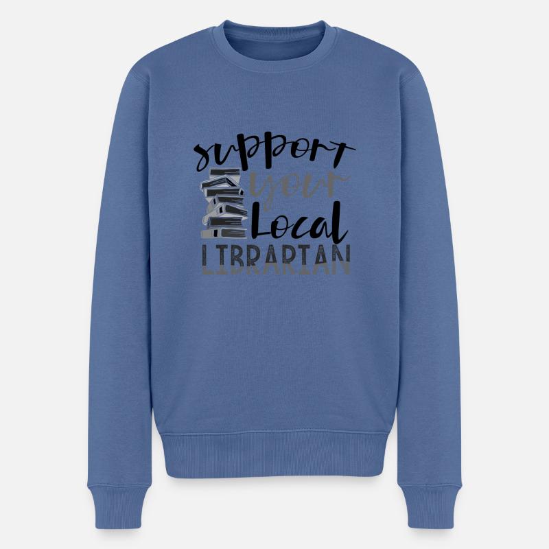 Lesen Sie ein Buch Unterstützen Sie lokale Bibliothekare Geschenkideen - Männer Premium Bio Pullover - Taubenblau
