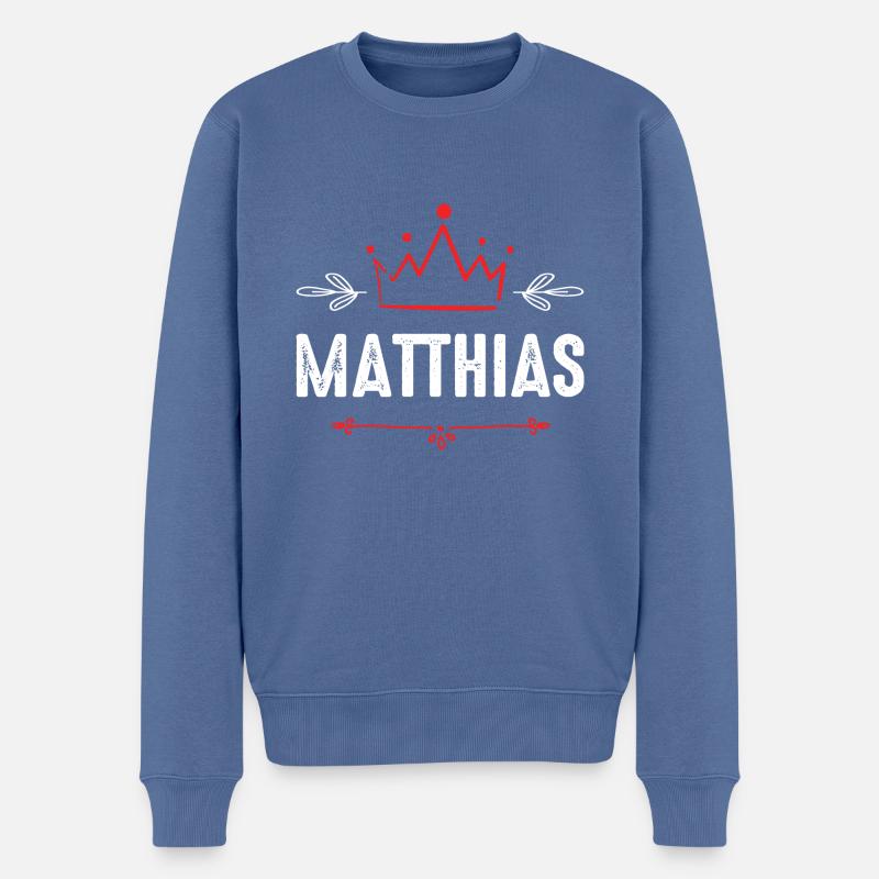 Matthias - Pull Premium bio Homme - bleu pigeon