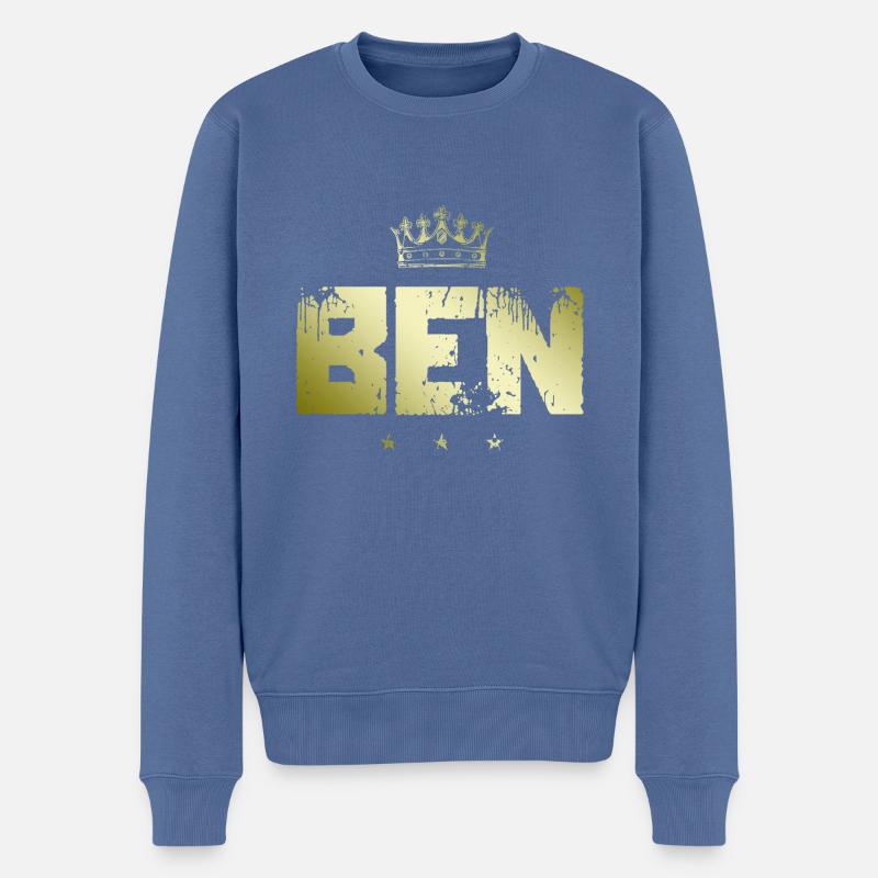 Benoît - Pull Premium bio Homme - bleu pigeon