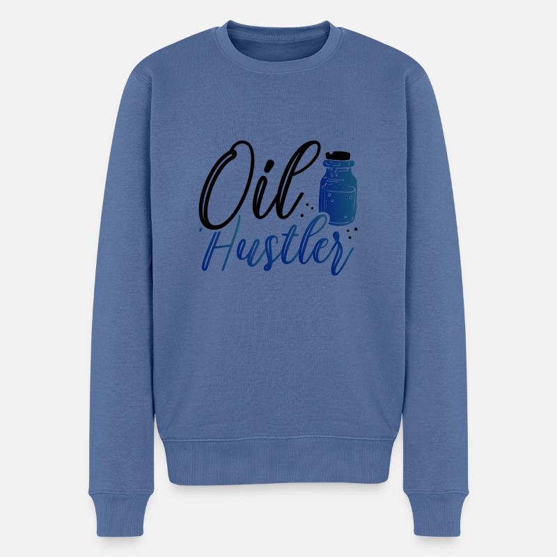 Oil Hustler Geschenke Ätherische Öle - Männer Premium Bio Pullover - Taubenblau
