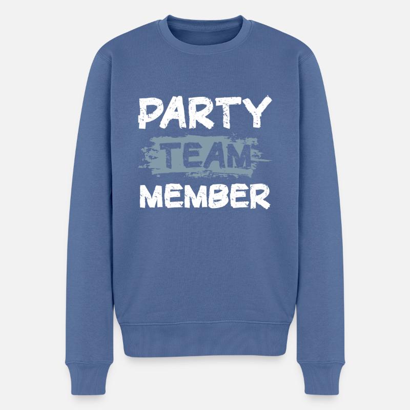 Party Team - Männer Premium Bio Pullover - Taubenblau