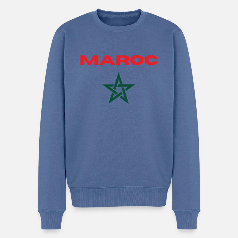 MAROC - Pull Premium bio Homme - bleu pigeon