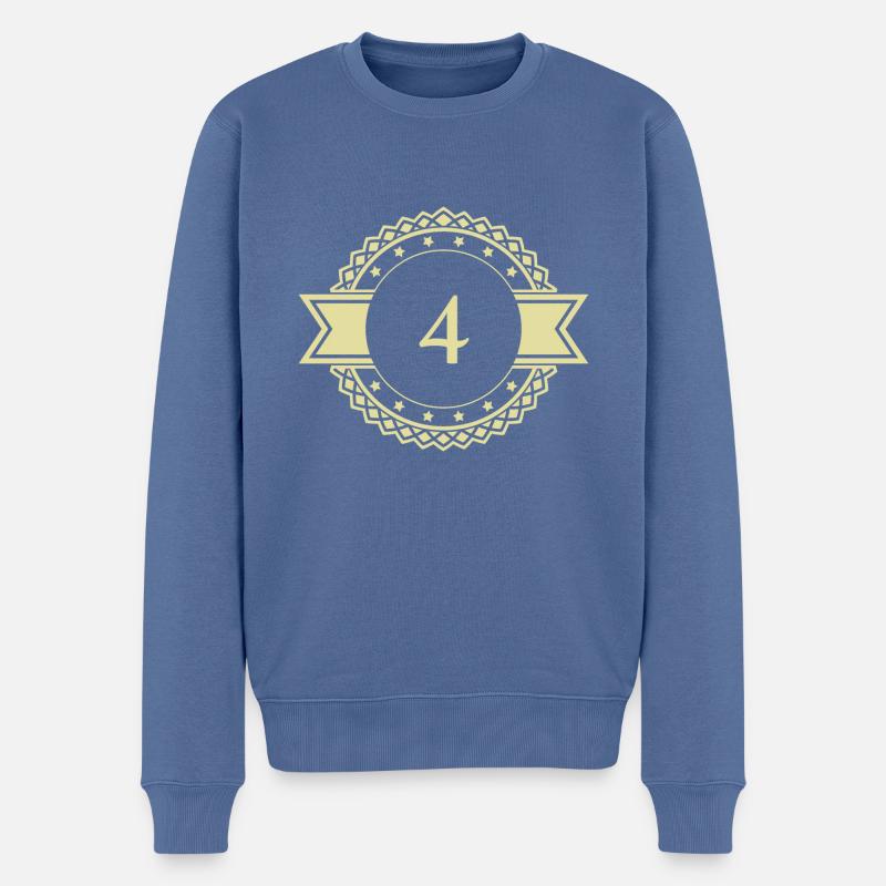 4 Emblème numérique - Pull Premium bio Homme - bleu pigeon