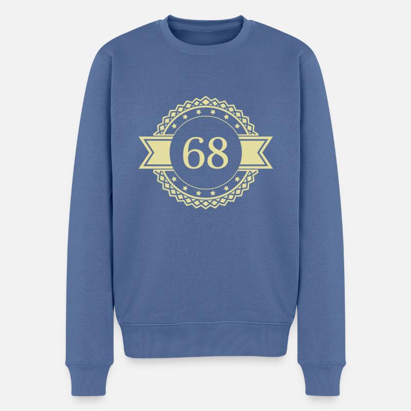 68 Emblème numérique - Pull Premium bio Homme - bleu pigeon