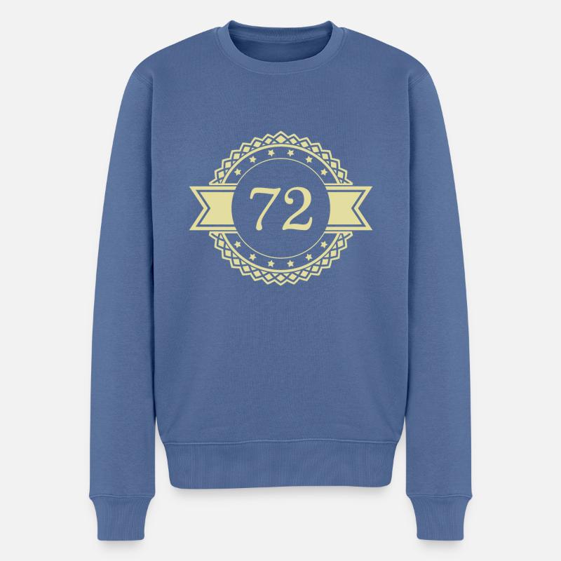 72 Emblème numérique - Pull Premium bio Homme - bleu pigeon