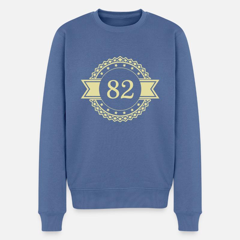 82 Emblème numérique - Pull Premium bio Homme - bleu pigeon