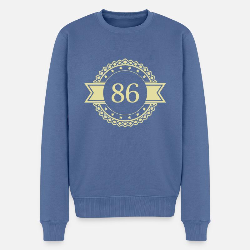 86 Emblème numérique - Pull Premium bio Homme - bleu pigeon
