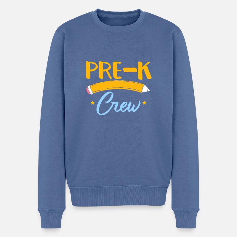 Cadeau d’enseignant préscolaire Pre-K Crew - Pull Premium bio Homme - bleu pigeon