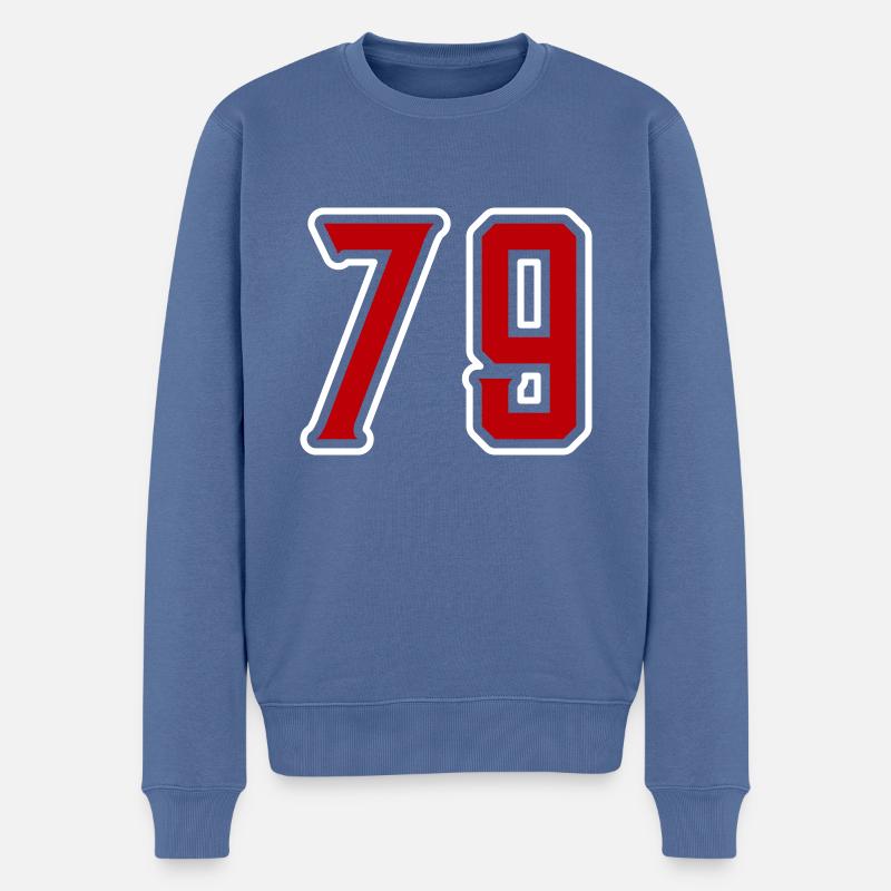 79 Zahl Symbol - Männer Premium Bio Pullover - Taubenblau