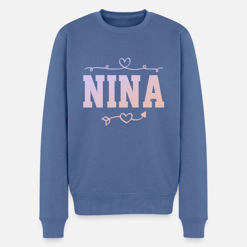 Nina - Pull Premium bio Homme - bleu pigeon