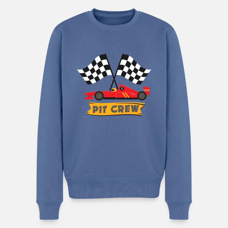 Pit Crew - Course automobile - Pull Premium bio Homme - bleu pigeon
