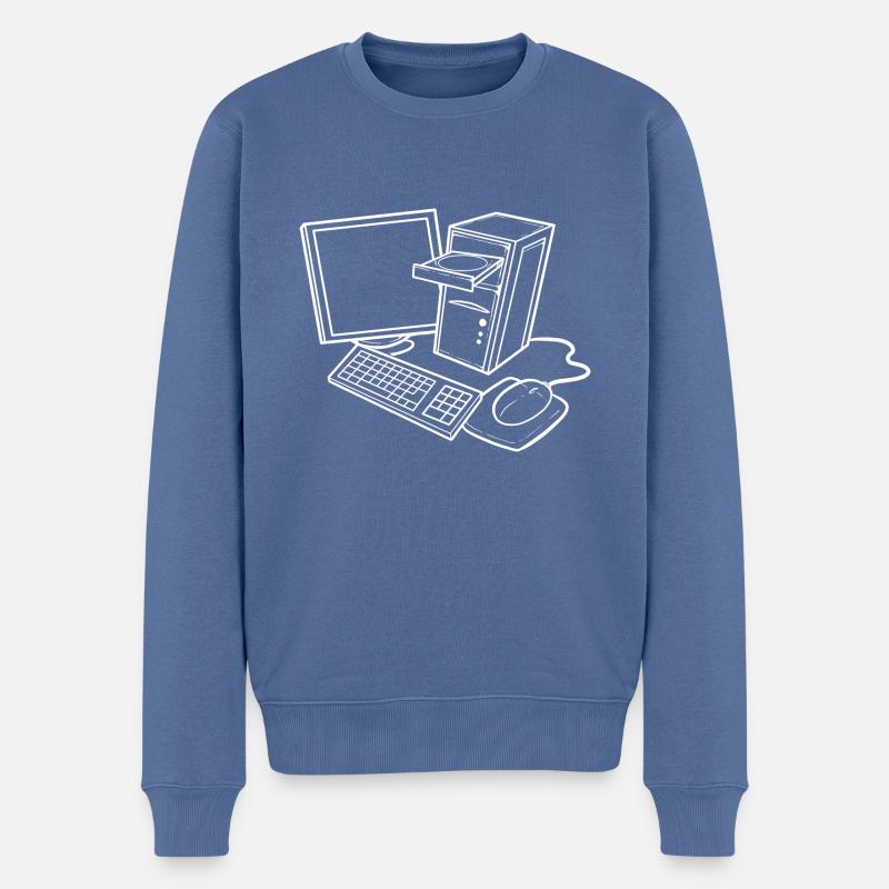 Computer-Set Computertechniker Geschenk - Männer Premium Bio Pullover - Taubenblau