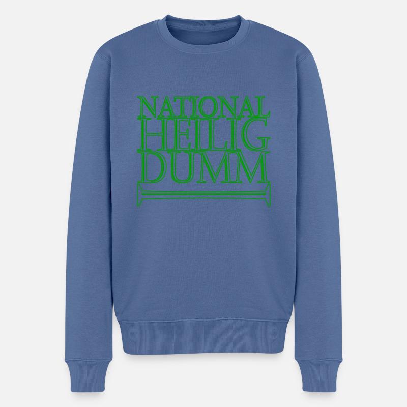nationalheiligdumm gruen - Männer Premium Bio Pullover - Taubenblau