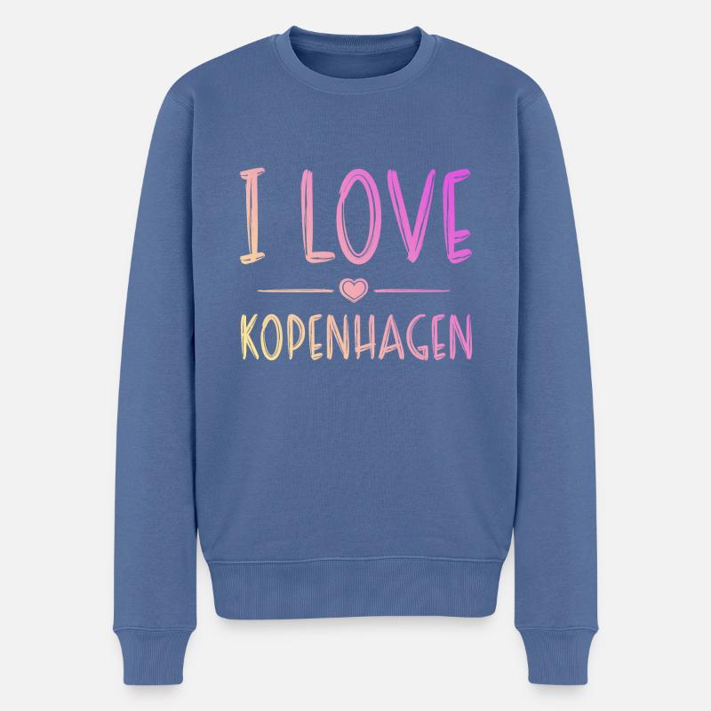 J’aime Copenhague - Pull Premium bio Homme - bleu pigeon