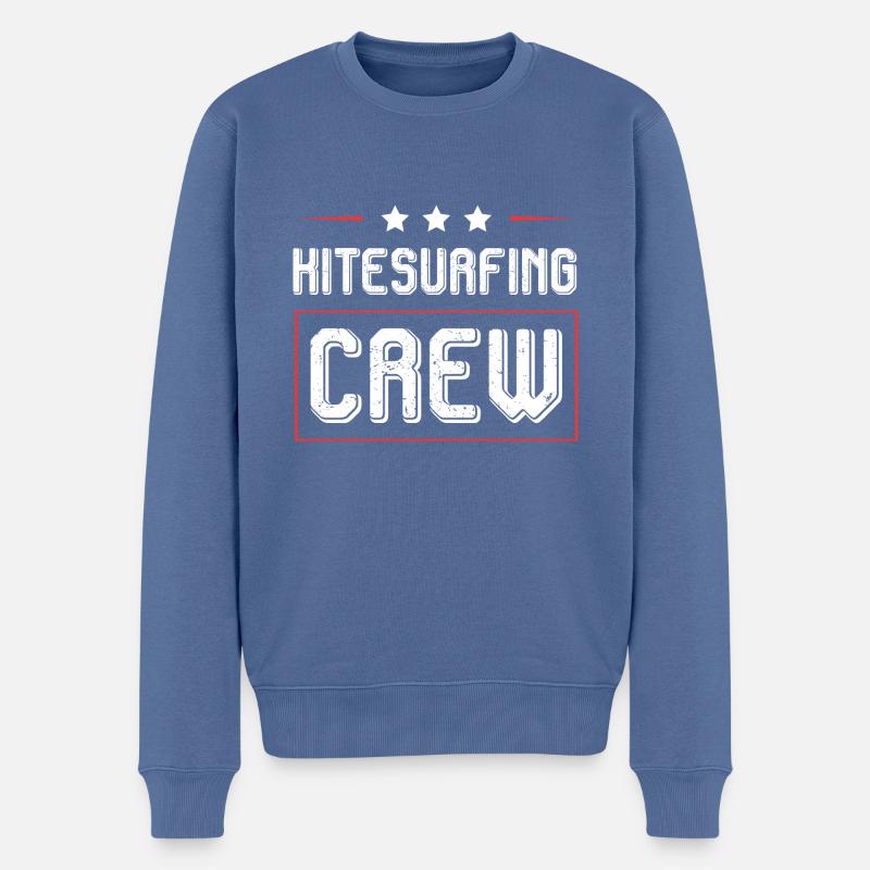 Kitesurfing Crew - Männer Premium Bio Pullover - Taubenblau