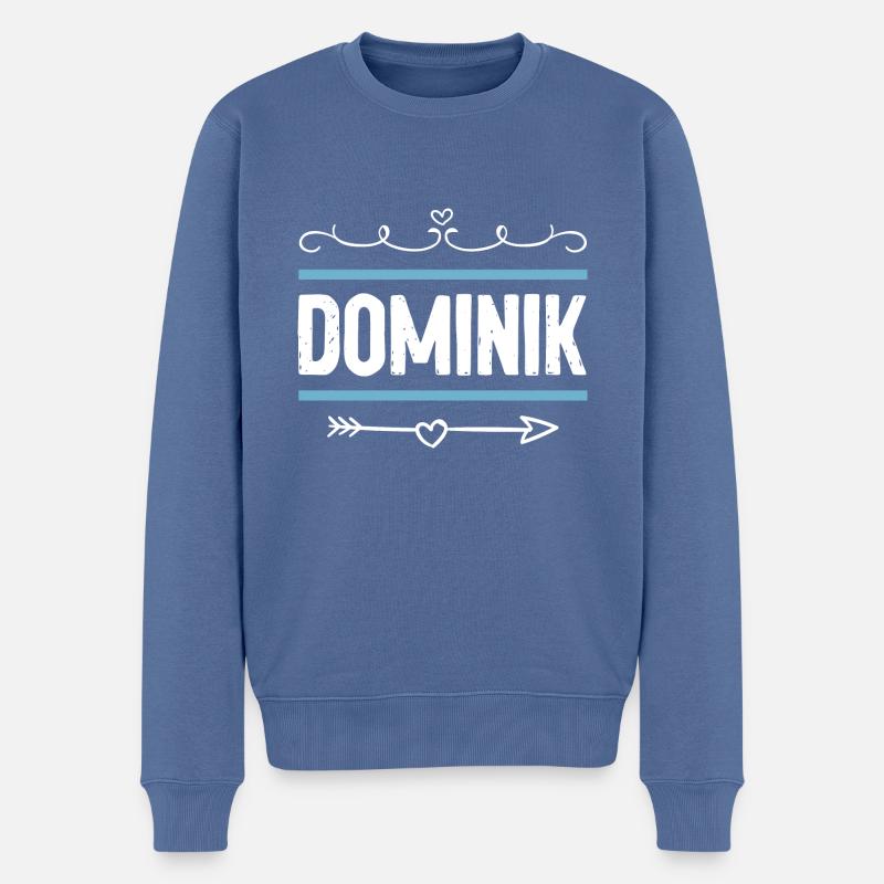 Dominik - Männer Premium Bio Pullover - Taubenblau