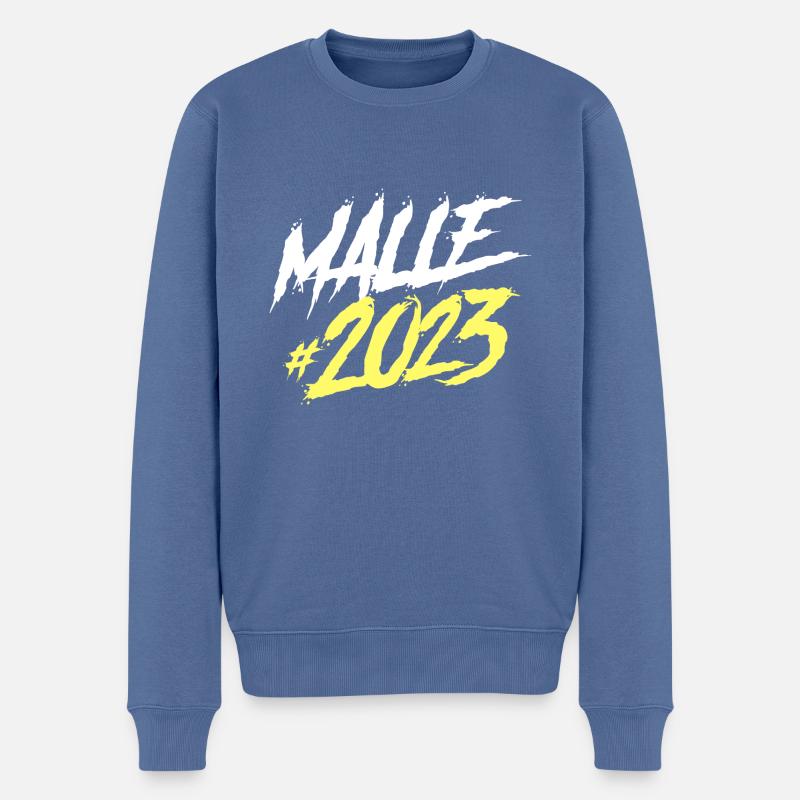 Malle 2023 - Männer Premium Bio Pullover - Taubenblau