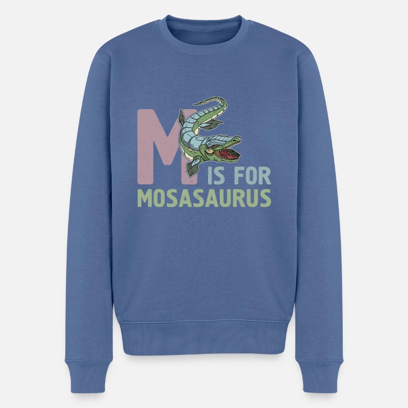 Reptilien Urzeit Mosasaurus Spruch Geschenk - Männer Premium Bio Pullover - Taubenblau