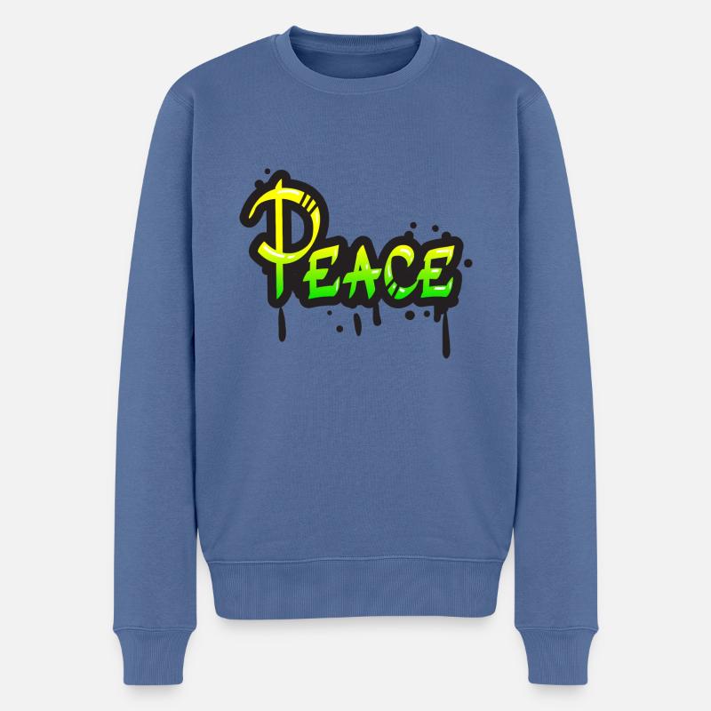 Frieden - Männer Premium Bio Pullover - Taubenblau