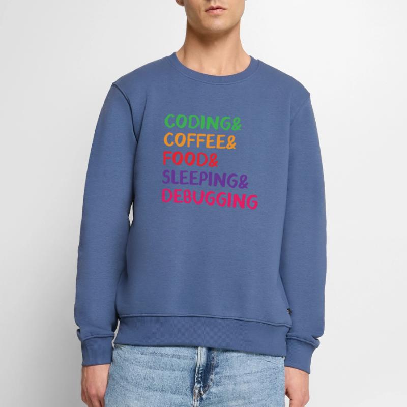 Coding Coffee Food Sleeping Debbuging Programmer C Männer Premium Bio Pullover