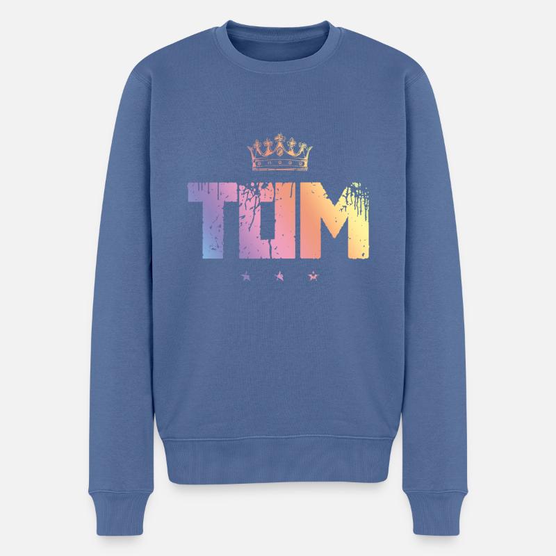 Tom - Männer Premium Bio Pullover - Taubenblau