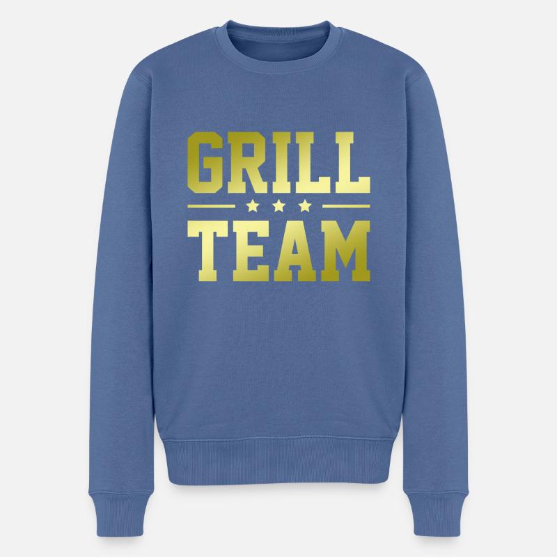 Grill Team - Männer Premium Bio Pullover - Taubenblau
