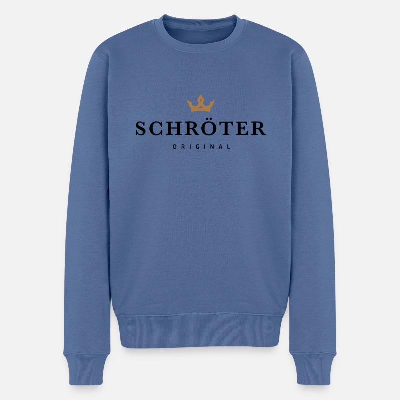 Schröter - Männer Premium Bio Pullover - Taubenblau