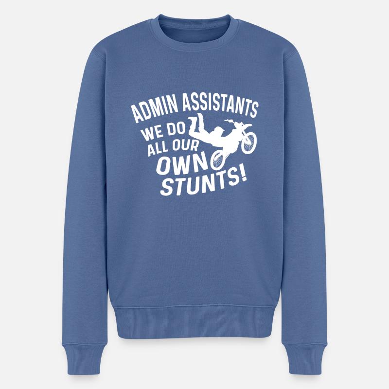 Propre cadeau de réceptionniste Stunts - Pull Premium bio Homme - bleu pigeon