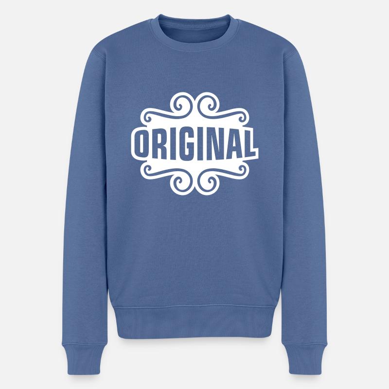 Dicton original - Pull Premium bio Homme - bleu pigeon