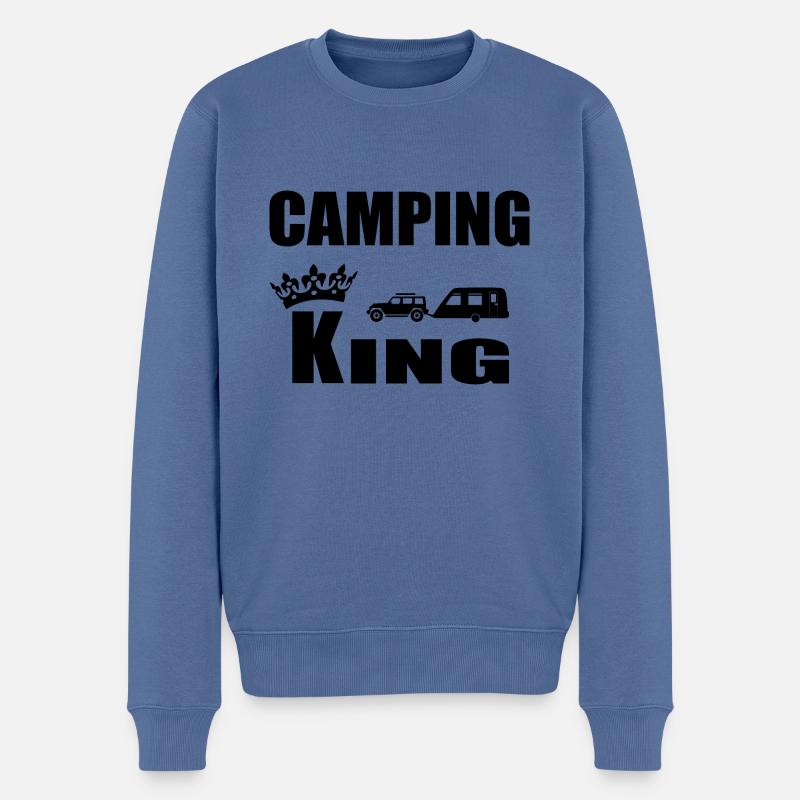 Camping - Männer Premium Bio Pullover - Taubenblau