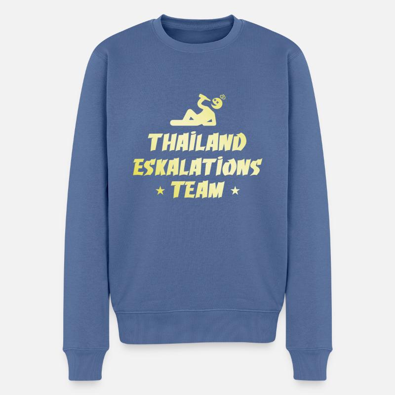 Thailand Eskalation - Männer Premium Bio Pullover - Taubenblau