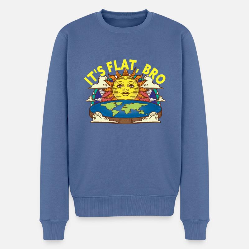 It's Flat Bro Flat Earth Society - Männer Premium Bio Pullover - Taubenblau