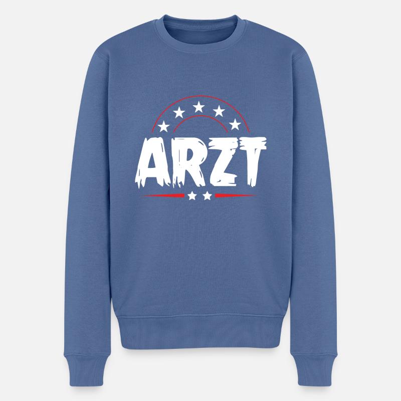 Arzt Beruf - Männer Premium Bio Pullover - Taubenblau