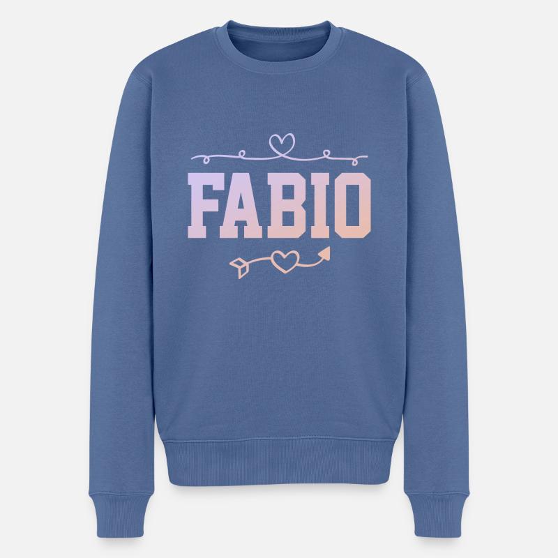 Fabio - Männer Premium Bio Pullover - Taubenblau