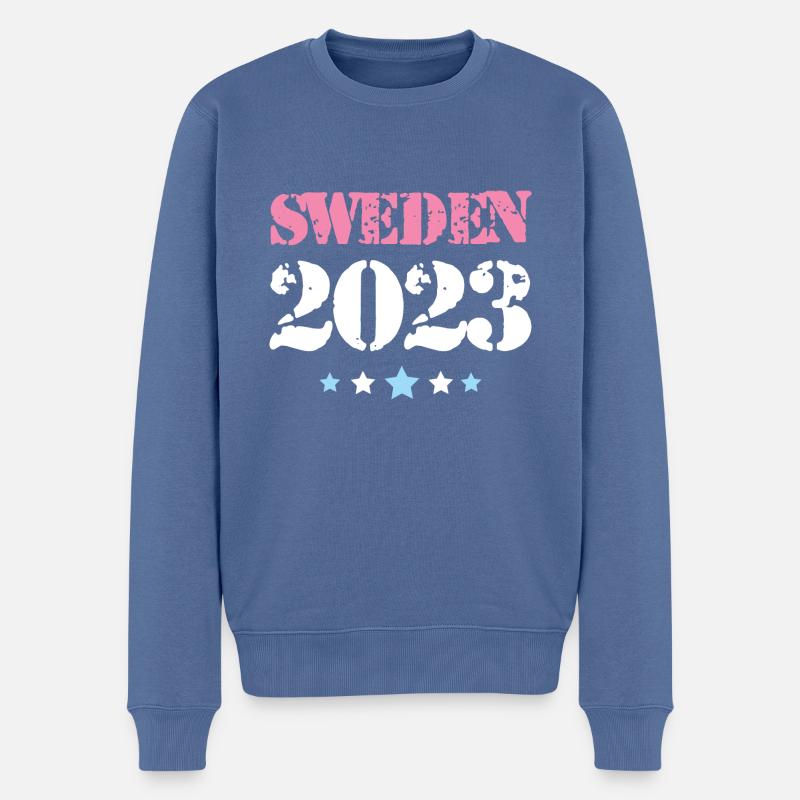 Sweden 2023 - Männer Premium Bio Pullover - Taubenblau
