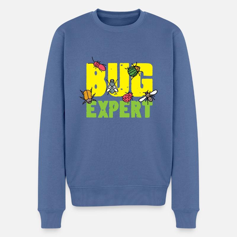 Bug-Experte. Entomologe Gift - Männer Premium Bio Pullover - Taubenblau