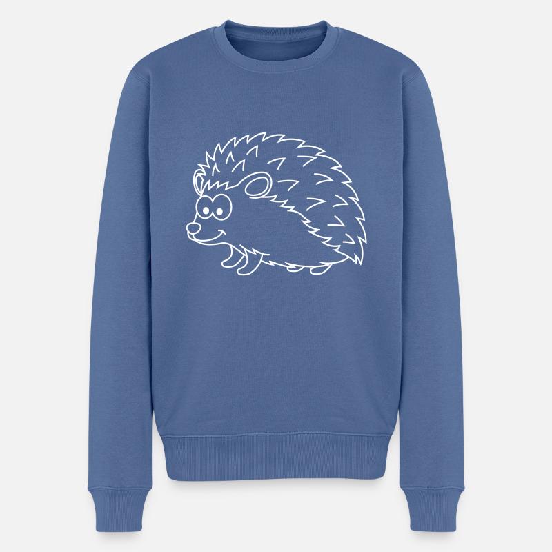 Igel Comic Tier - Männer Premium Bio Pullover - Taubenblau