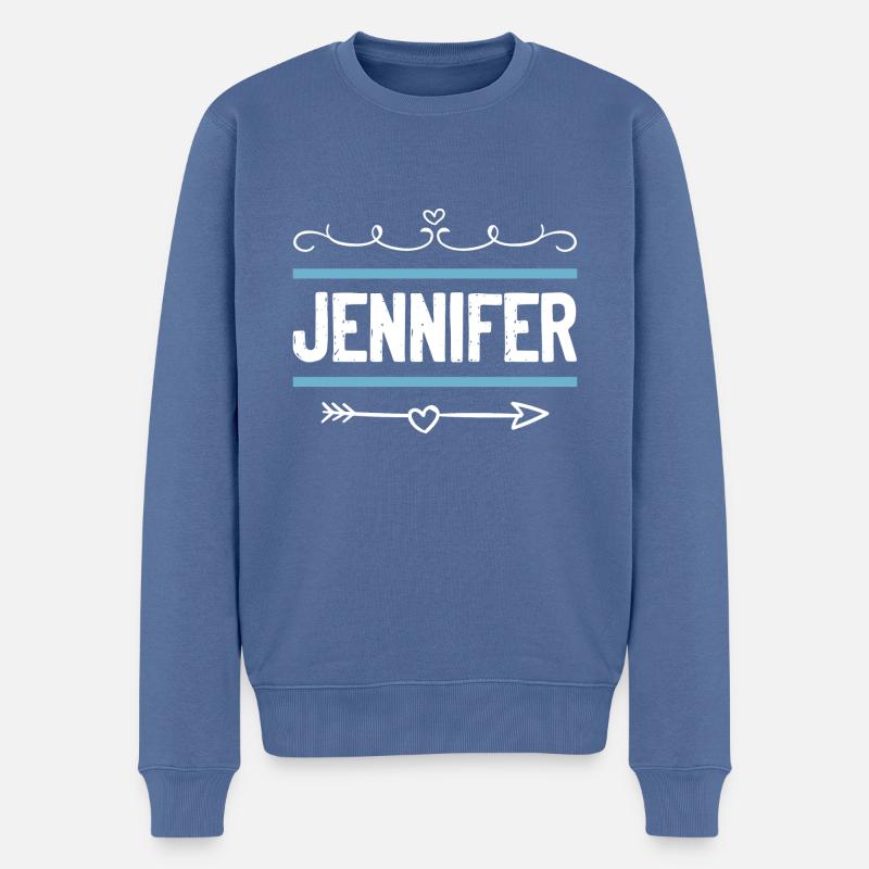 Jennifer - Männer Premium Bio Pullover - Taubenblau